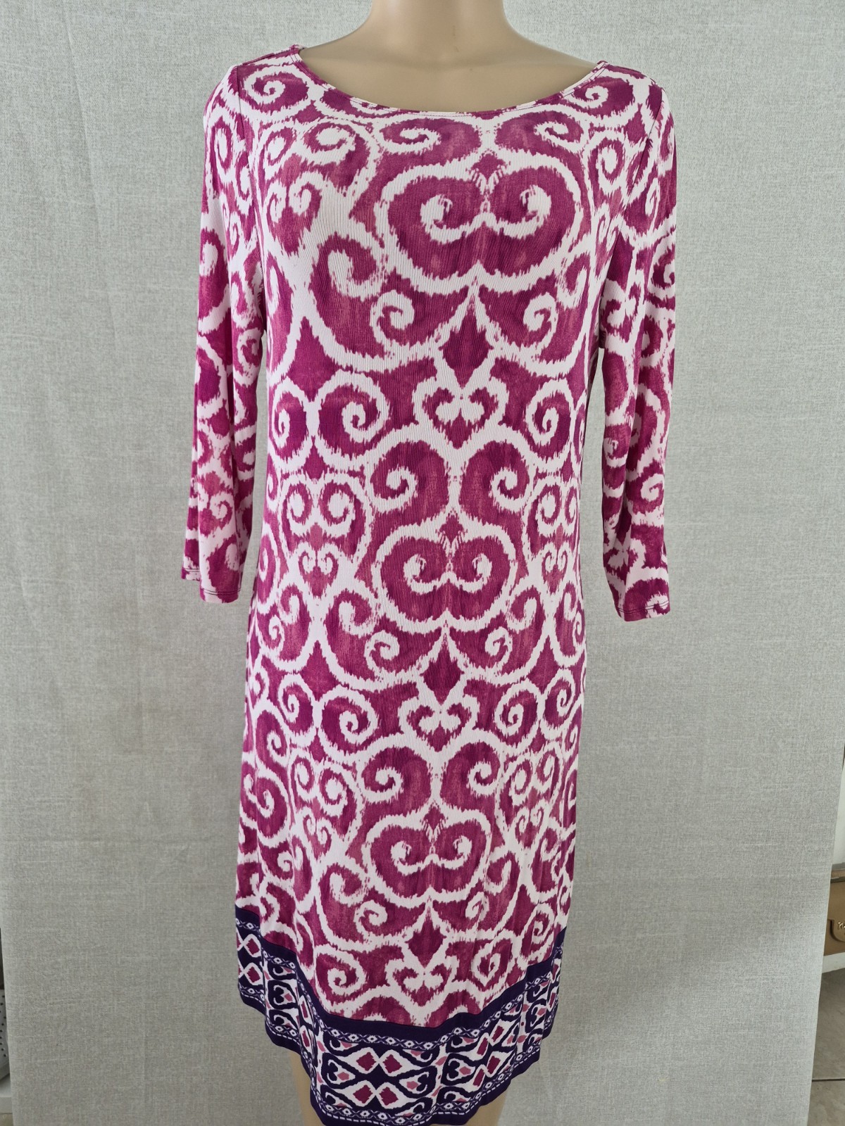 Chicos Travelers Classic Midi Dress Wrinkle resistant (Sz. 1) M-8-10