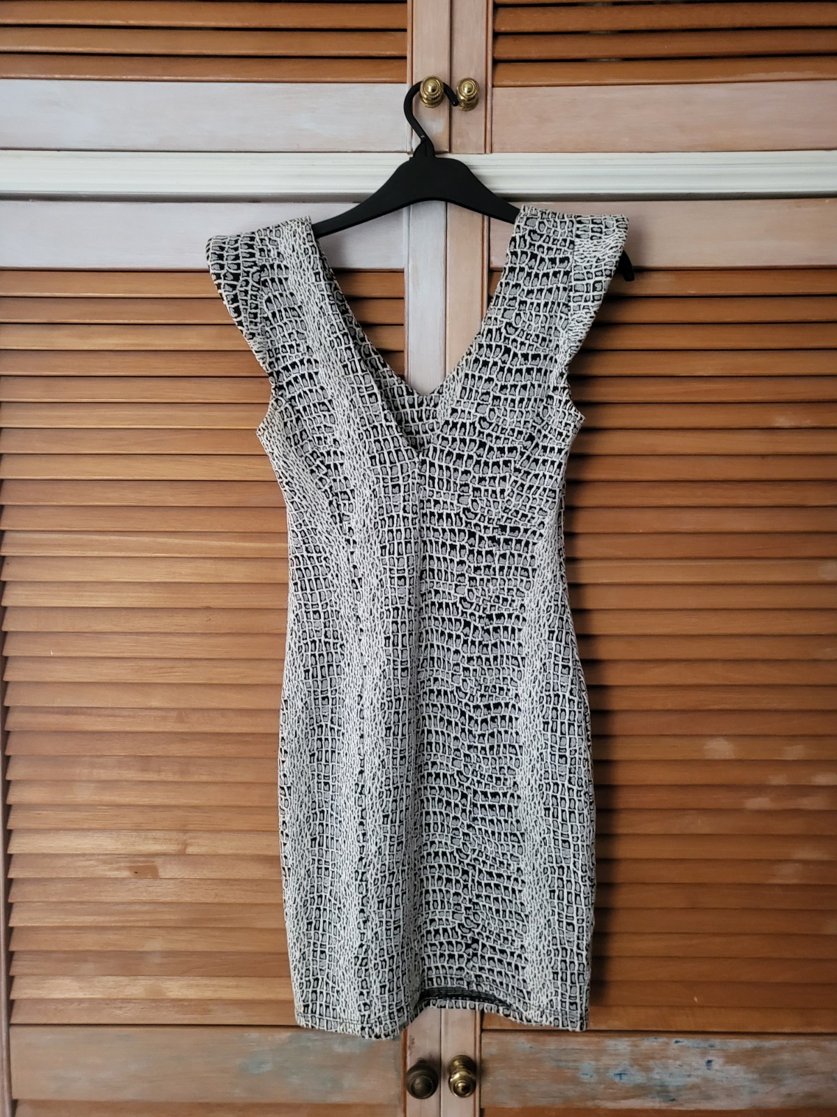 Miss Selfridge Crocodile Print Party Mini Bodycon Dress Size 8 snake skin summer