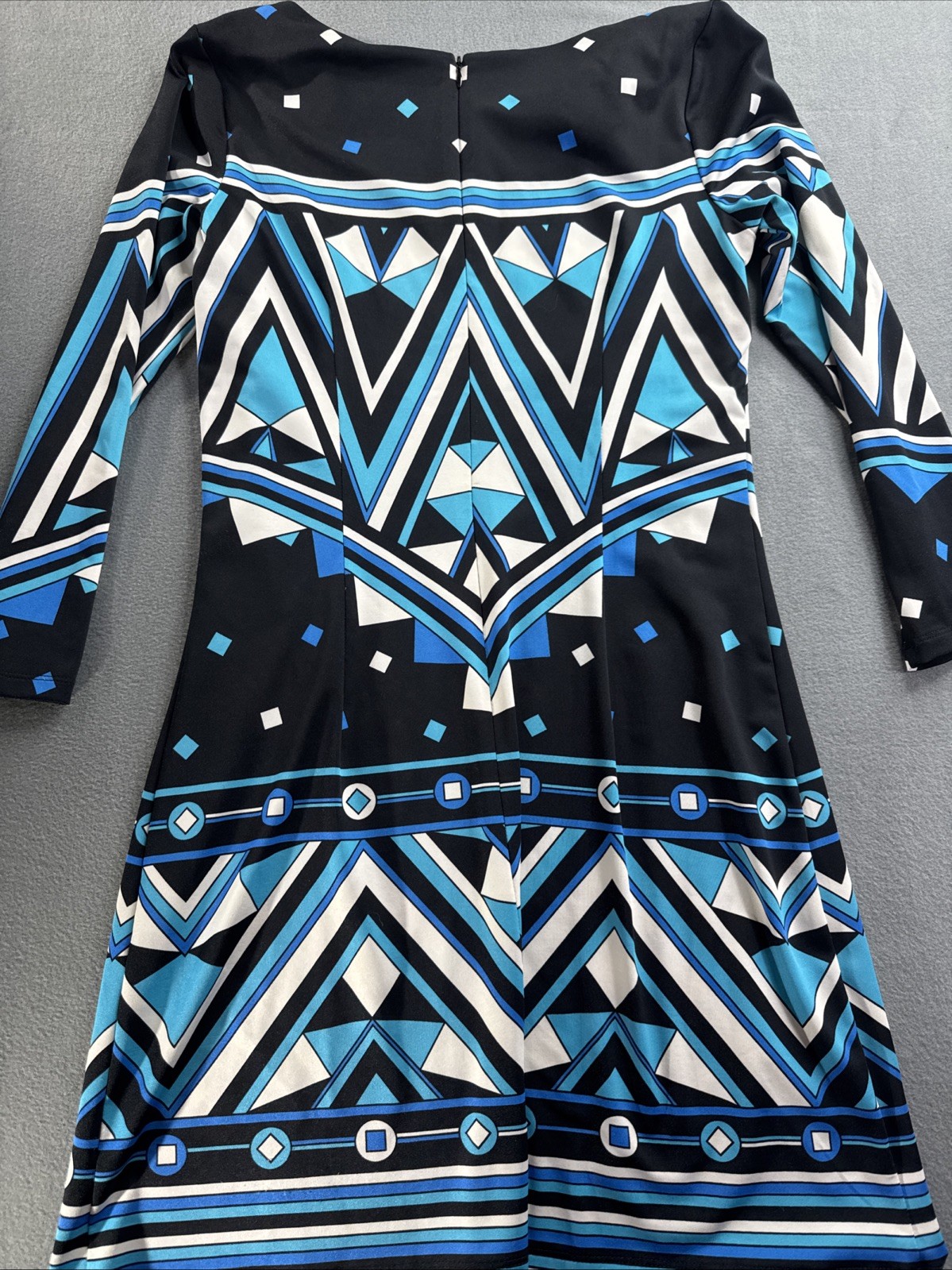 JB By Julie Brown Mod Bold Geometric Mini Dress 3/4 Sleeve Womens Size S