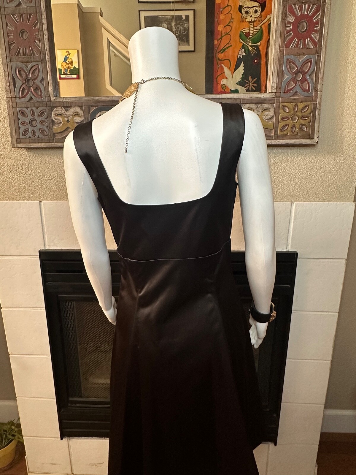 silk assets black cocktail Dress armpit to armpit 16″ Length 41.5″