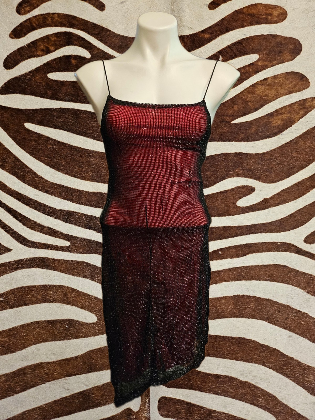 Vintage Formula X 90s Mini Dress Womens Size Small Red Open Back Straps