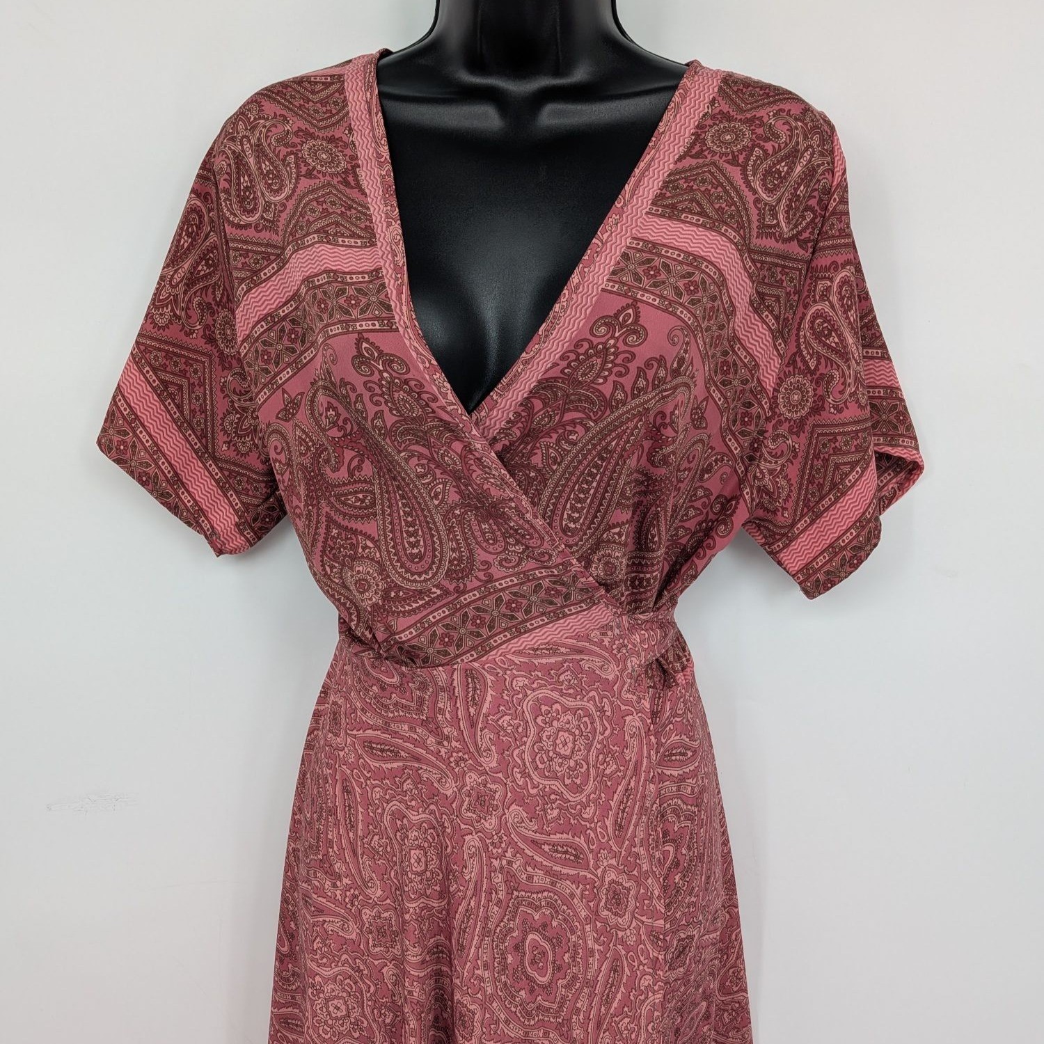Karma Highway Paisley Wrap Maxi Dress Festival Cottage Ethereal Resort One Size