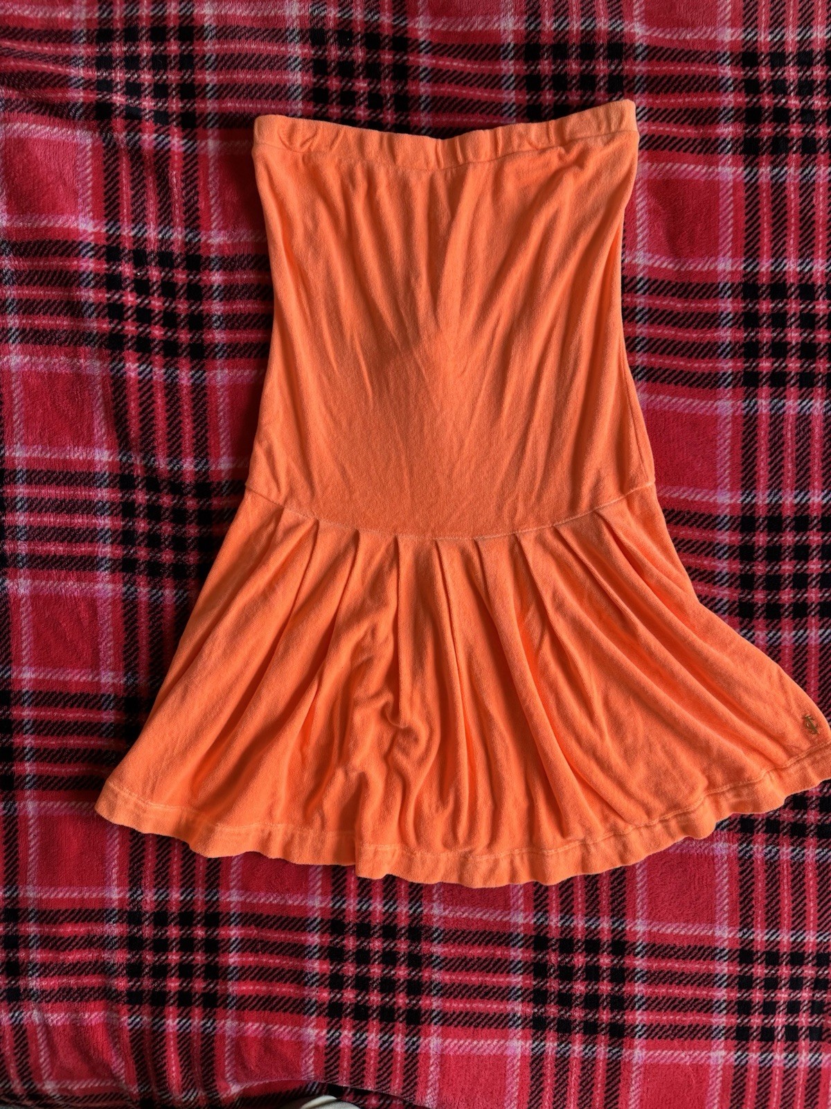 Women’s Juicy Couture Orange Ultra Tiki Torch Micro Terry Dress. Small, NWT