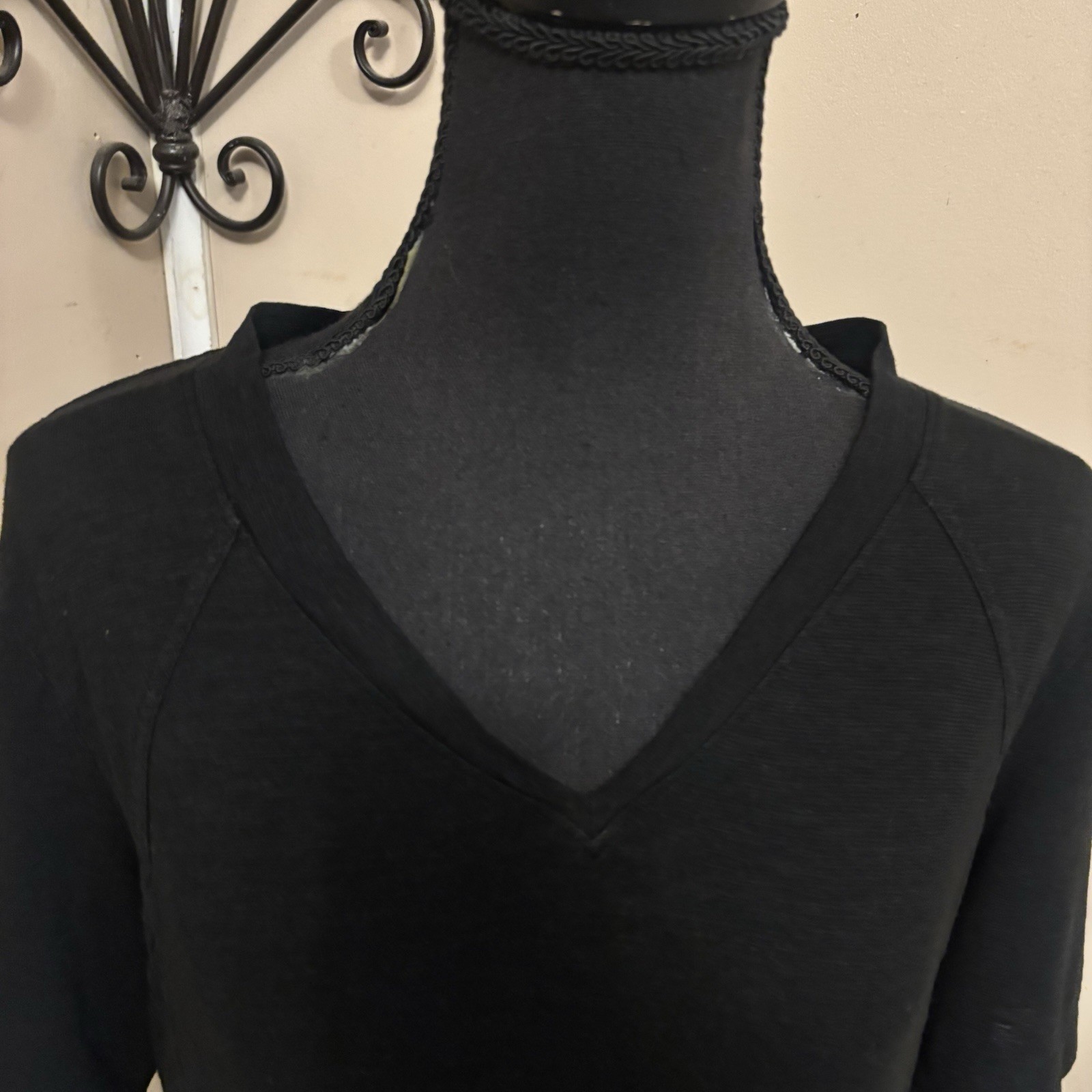 Eileen Fisher Black Hemp Organic Cotton Shift Dress Size Large
