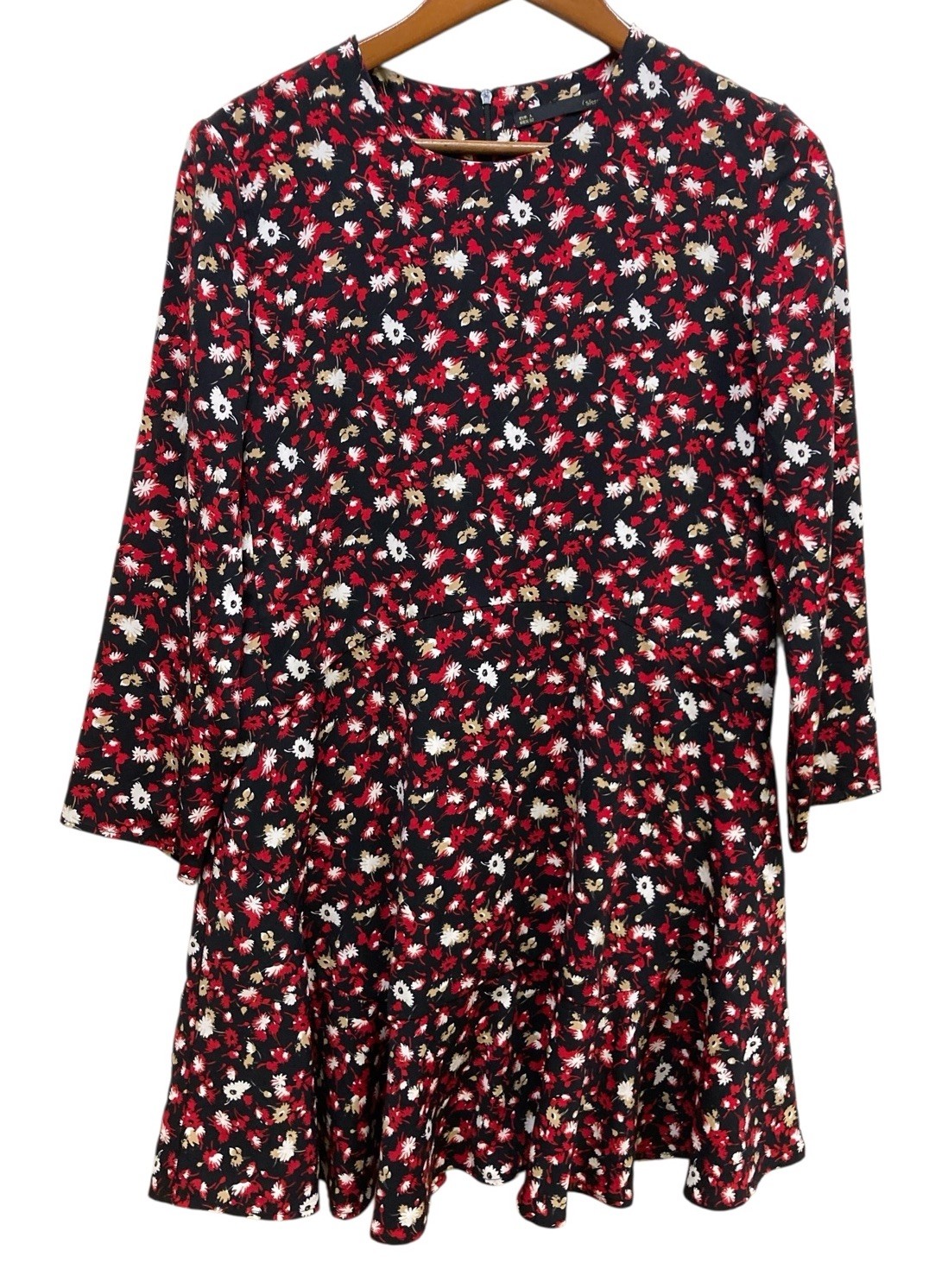 Sfera Dress Women’s Eur Large Red Floral Zip Knee Boho