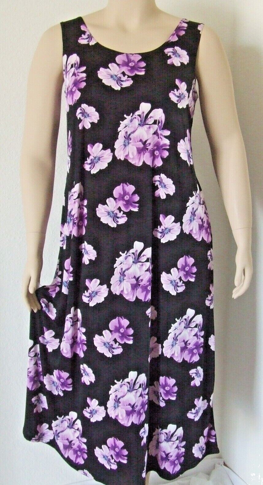 Travel Knit Dress, long A-Line Tank, Stretchy NO-IRON poly/span, #988
