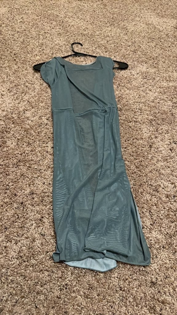 Elegant Blue Wrap Dress with Cap Sleeves