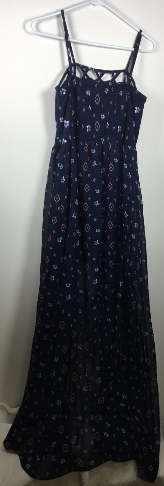 No Boundaries High Low Summer Maxi Floral Size L (11-13) Romper Sun Dress