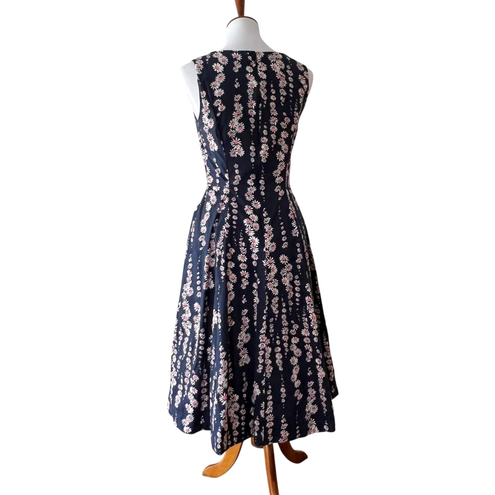 Boden Small Dress Cotton 4 Retro Classic Wedding guest 50s Pinup Cottage Daisies