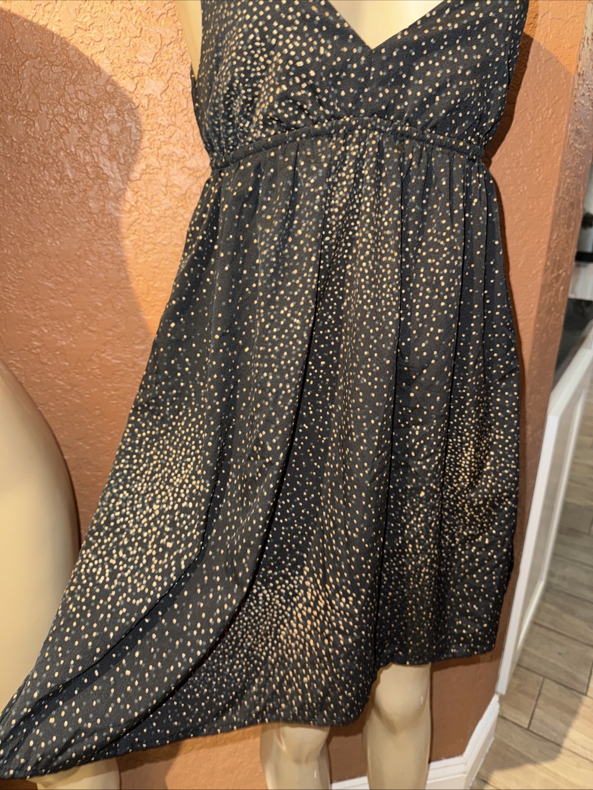 Vintage Roxy Cut Out Polka Dot Sun Dress Sz XS Y7
