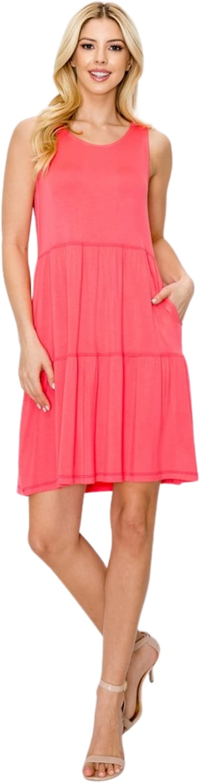 Yelete Womens Bohemian Bella Sleeveless Layered Dress