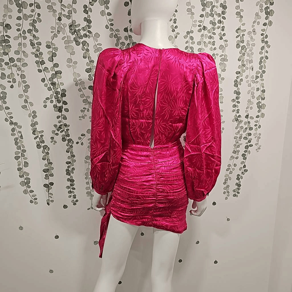 Ronny Kobo Giorgia Ruched Jacquard Mini Dress XS