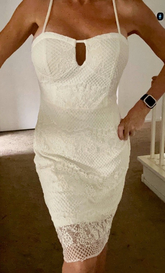 Guess Cream ivory Cocktail evening wedding Dress size 8