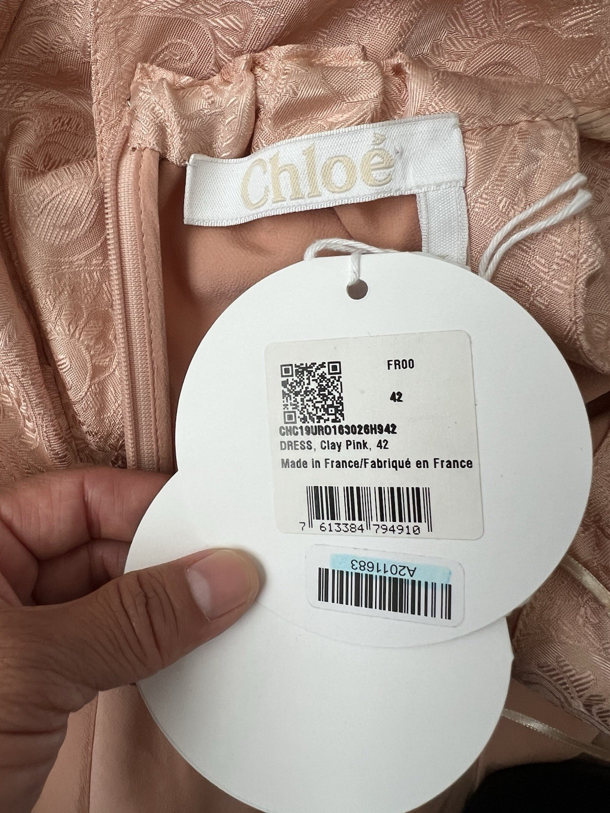 CHLOÉ 100% SILK JacquaRD Maxi dress – MADE IN FRANCE- 42