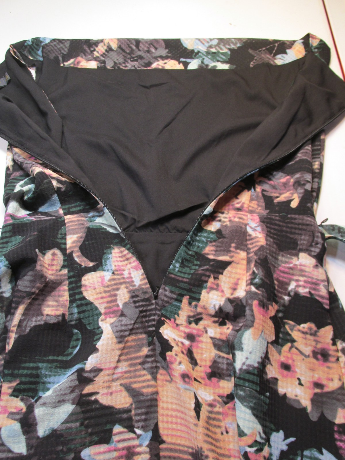 OUTBACK RED Midi Shift Dress Women 4 Black Floral Lined Belted Cottage Core