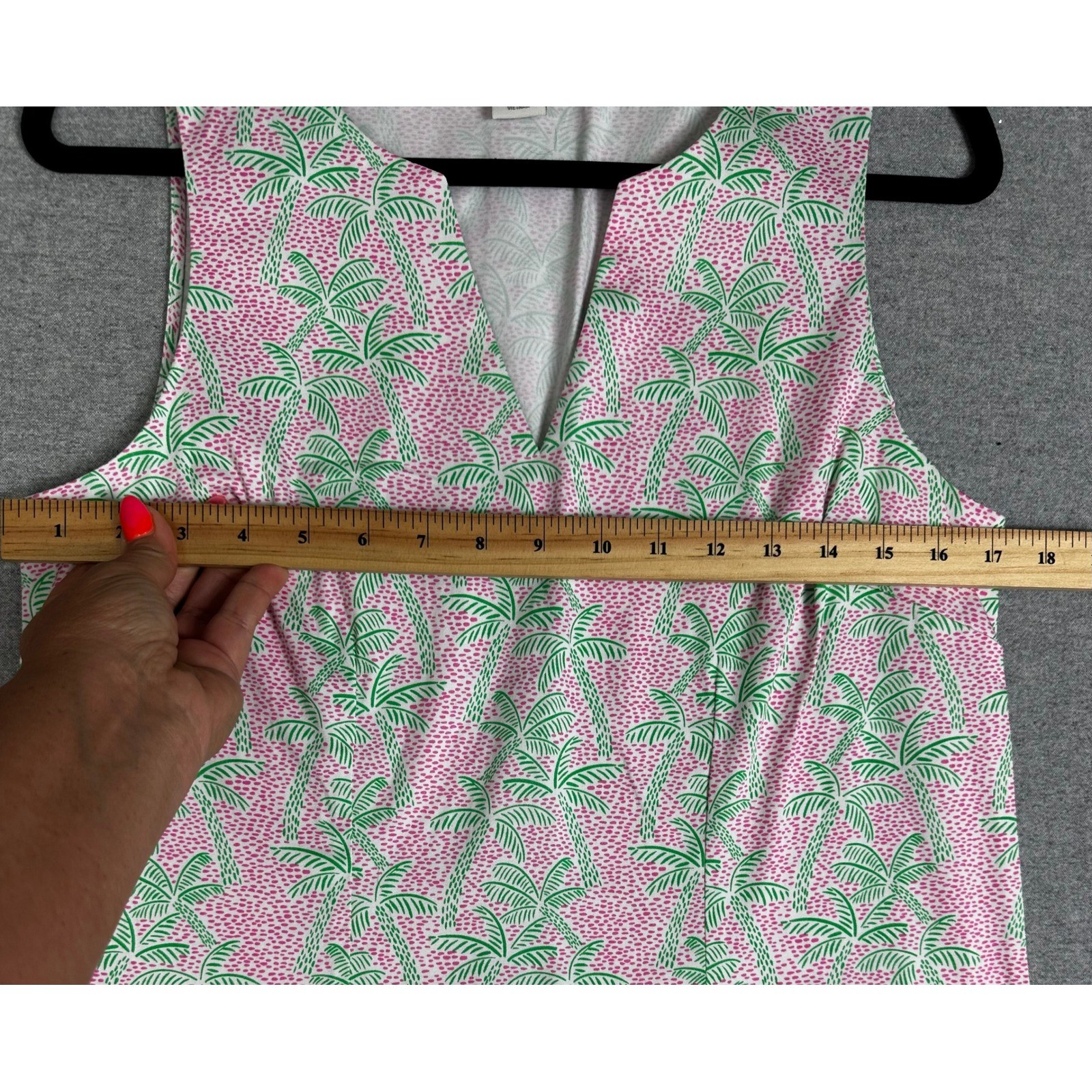 NEW C&C California Shift Dress Size 8 Pink Green Tropical Palm Tree Print