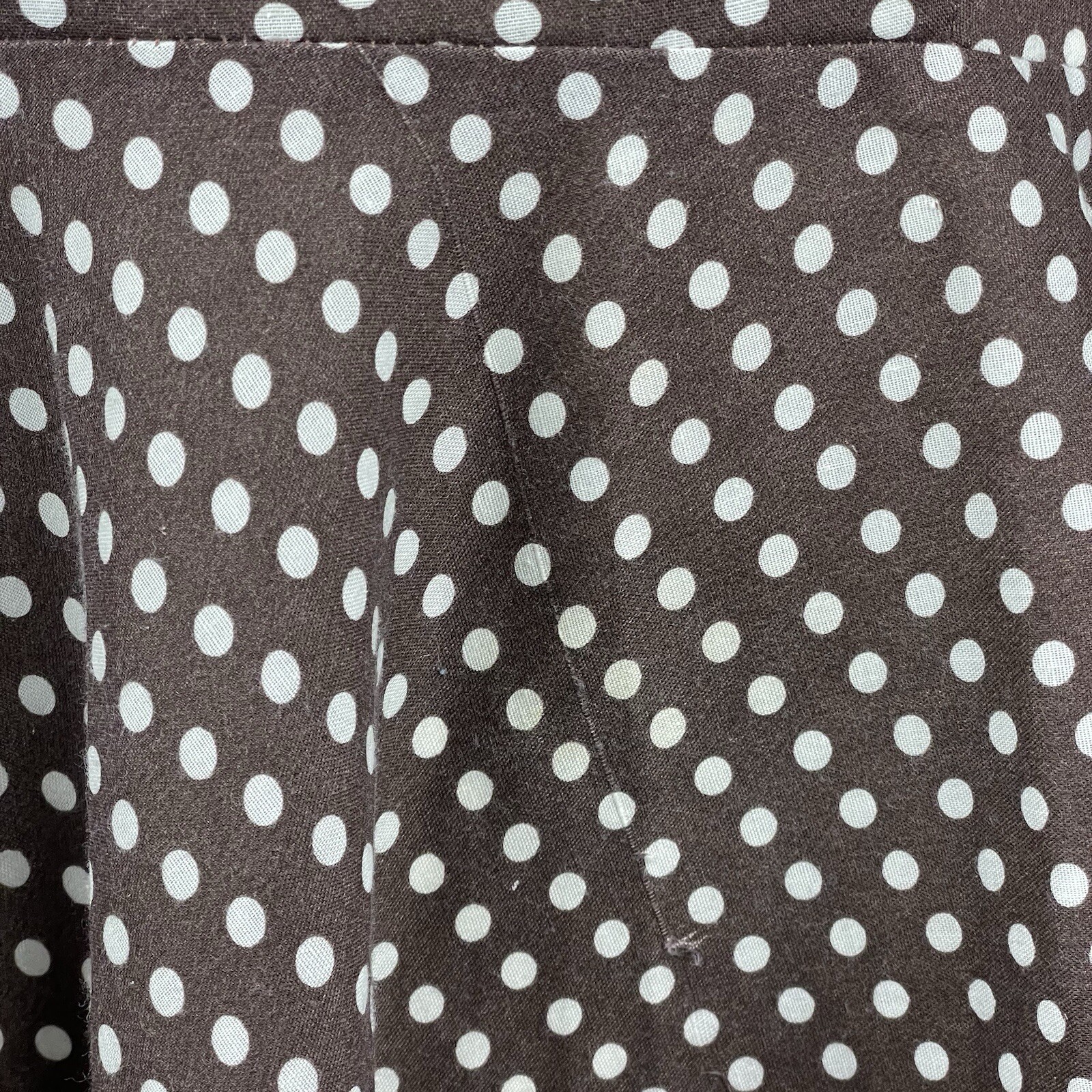 Stop Staring! Vintage Full Circle Sun Dress Small Brown Polka Dot Swing Retro