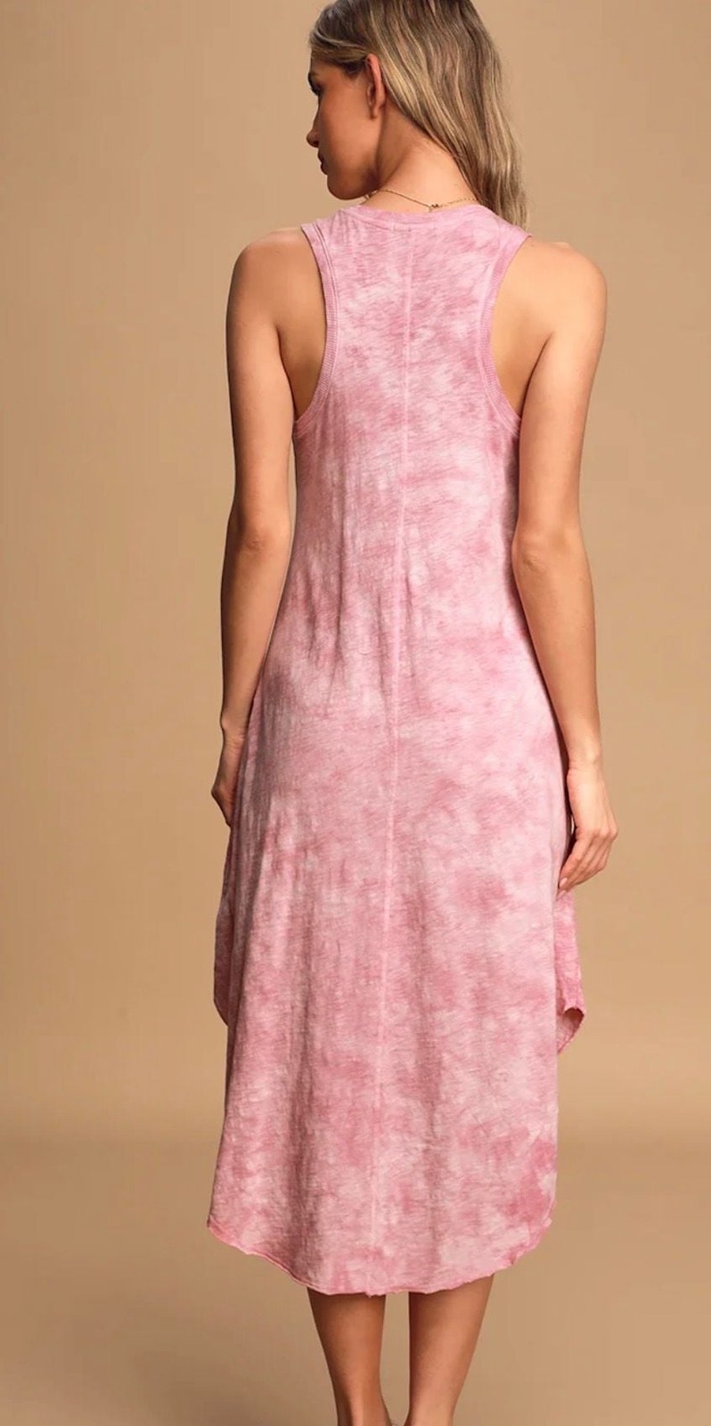 Z Supply The Cloud Tie Dye Racerback Midi Dress Pink
