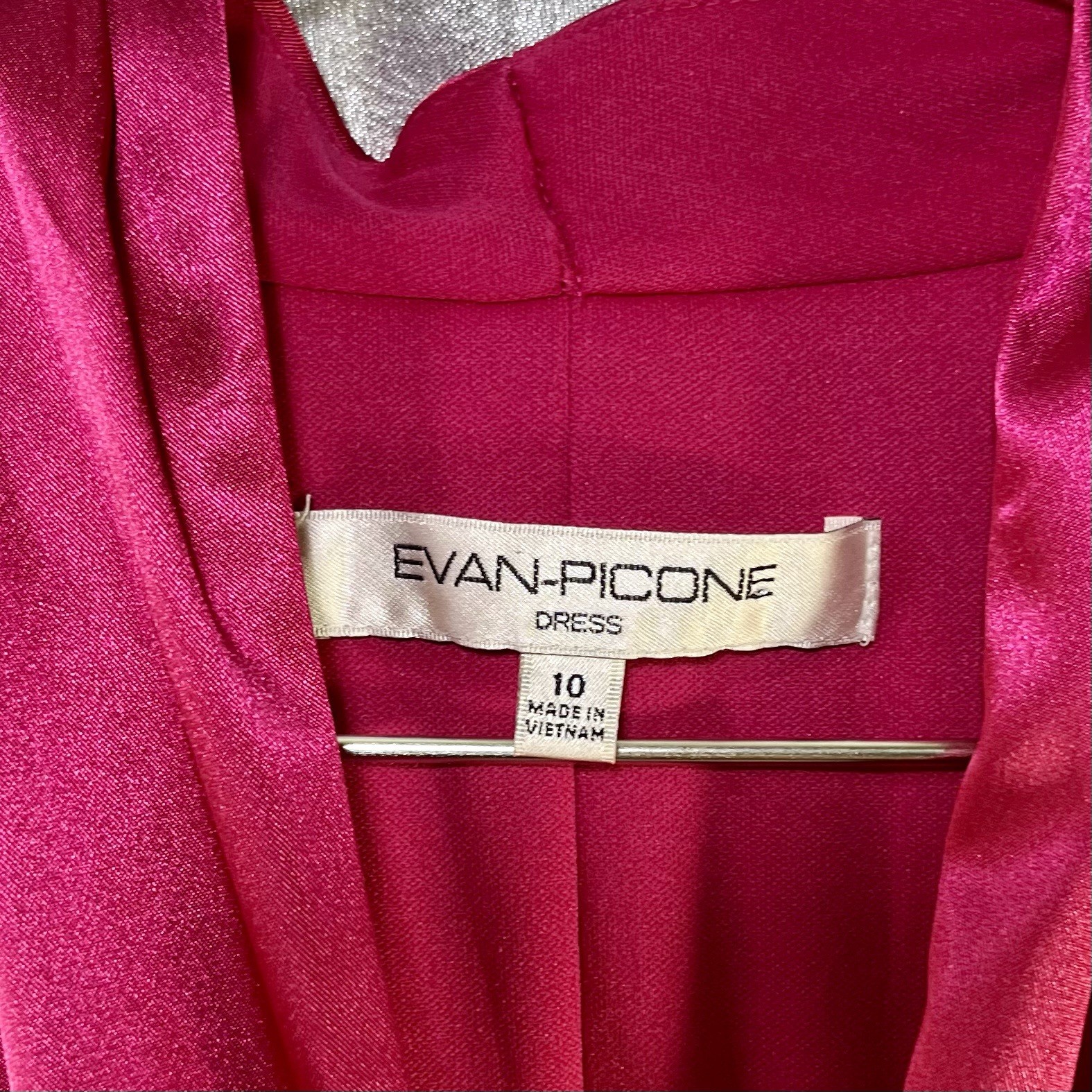 EVAN PICONE Watermelon Pink Silky Halter Sleeveless Cocktail Party Dress Sz 10