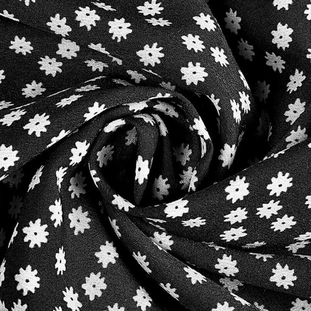 Elegant Black Polka Dot Dress XL