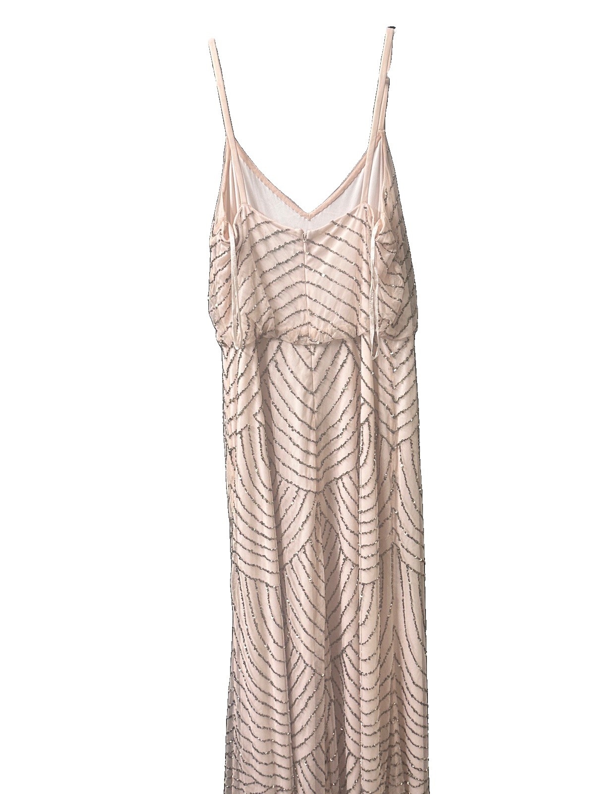 Adrienne Papell Beaded Evening gown, size 6 NWT, Blush Gold