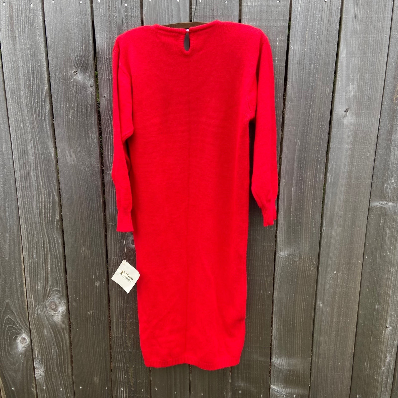 Vintage 70s Fränco Michellë Beaded Acrylic Sweater Dress