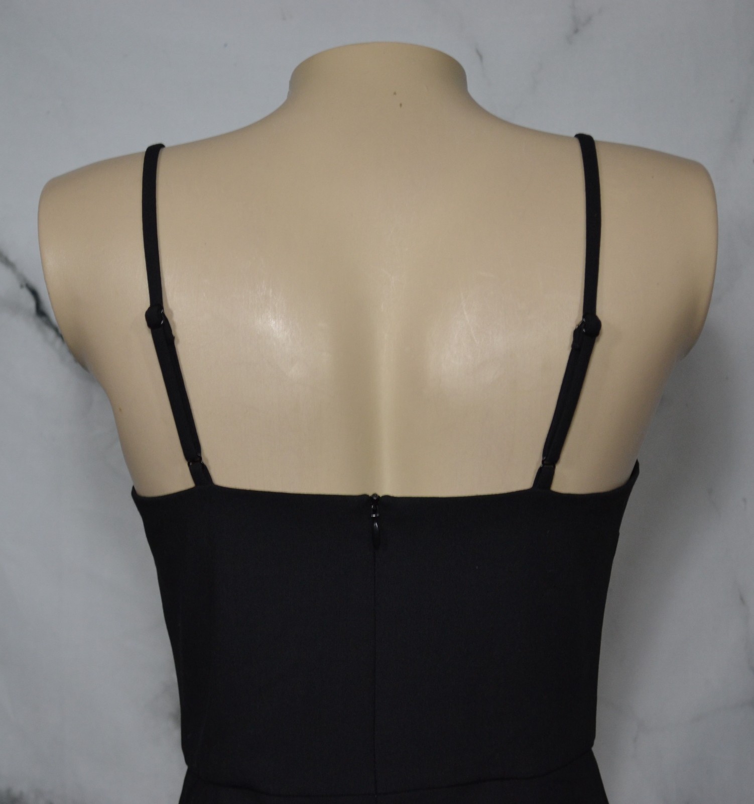 FRENCH CONNECTION NEW NWT Black Whisper V Neck Dress 6 Envelope Skirt Adj Straps