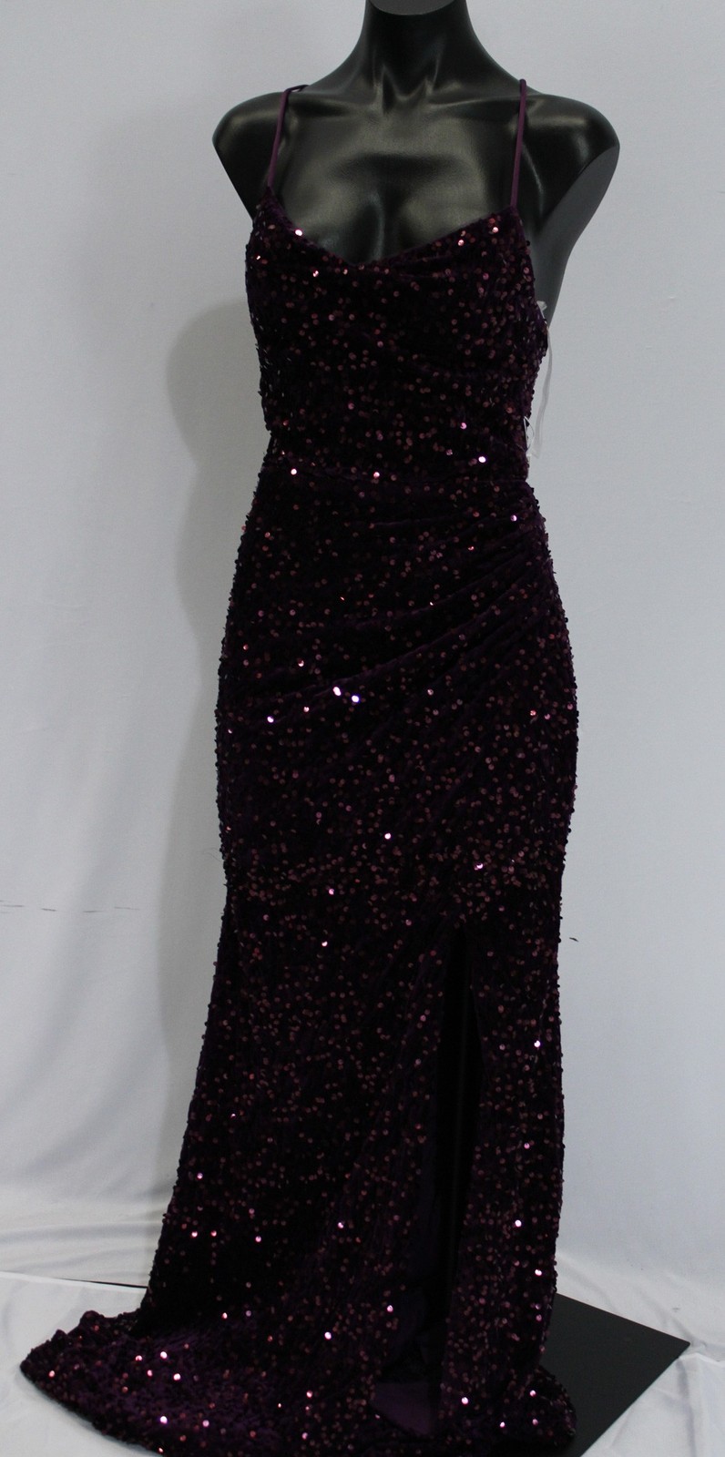 Stacees Women’s Sheath/Column Sleeveless Prom Dress JL3 Grape Size US:0 NWT