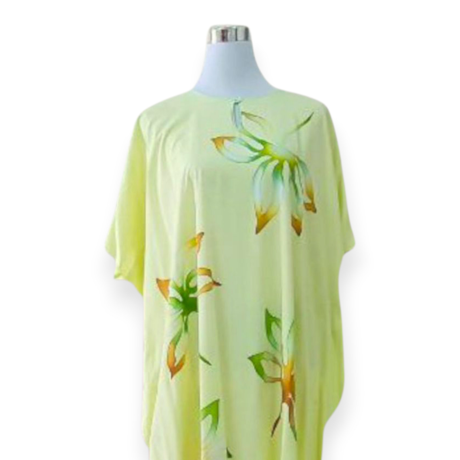 Women’s Handpainted Batik Kaftan – Malaysian Artwear, Flowy & Breathable