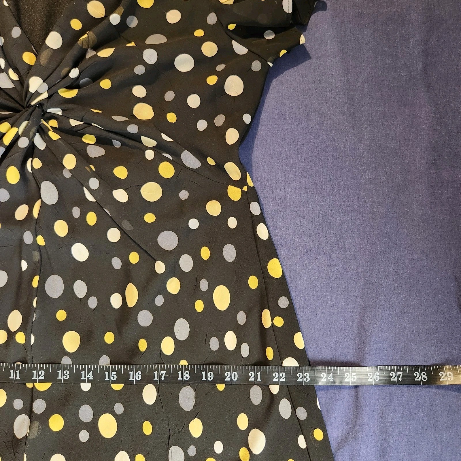 Dressbarn Polka Dot Classic/Retro-Inspired/2000s Flutter Sleeve Midi Dress 14W