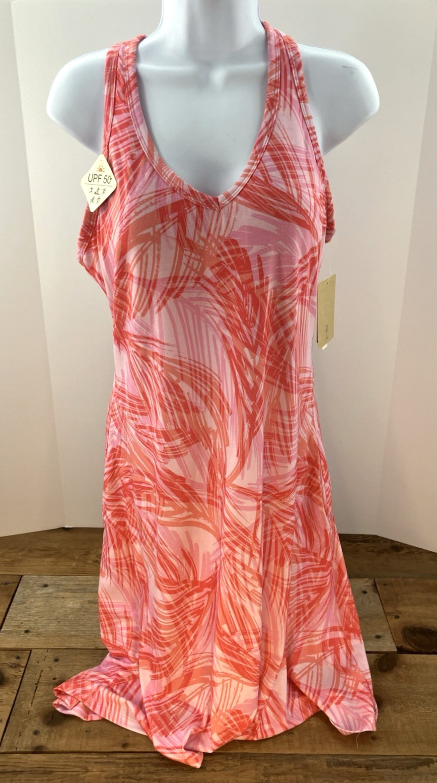 Zeroxposur Racerback UPF 50+ Dress w/Pockets/Bra-Sway Coral – Sz M-NEW Beach