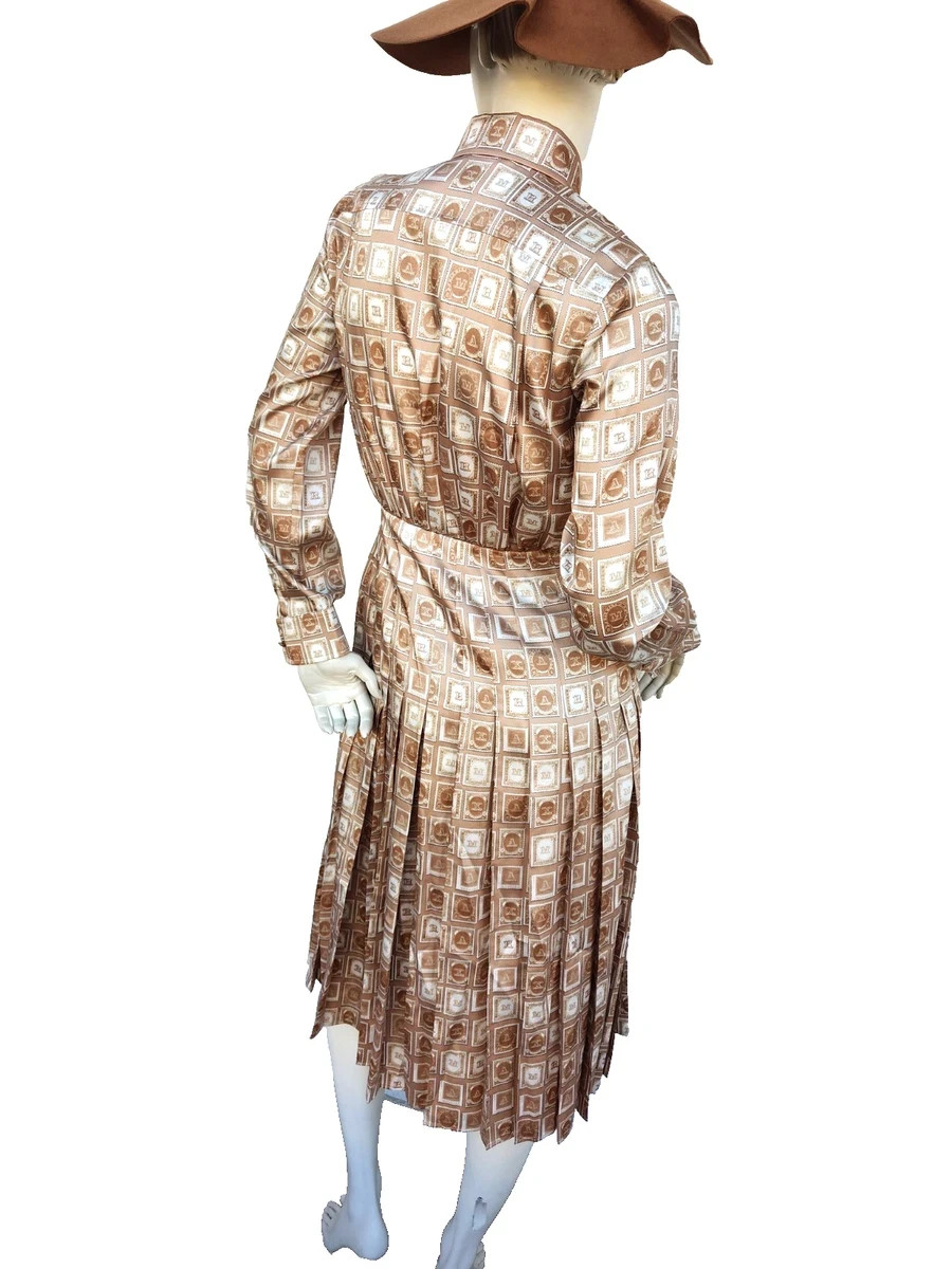✨MAX MARA Logo Printed Pleated Dress 36IT, 32De, 34Fr, 2US, 4GB