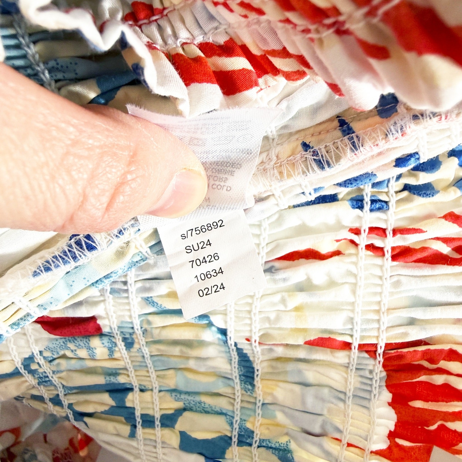 NWT LOFT White/Blue/Red Tropical Fish Print Maxi Strapless Dress Women’s Size S