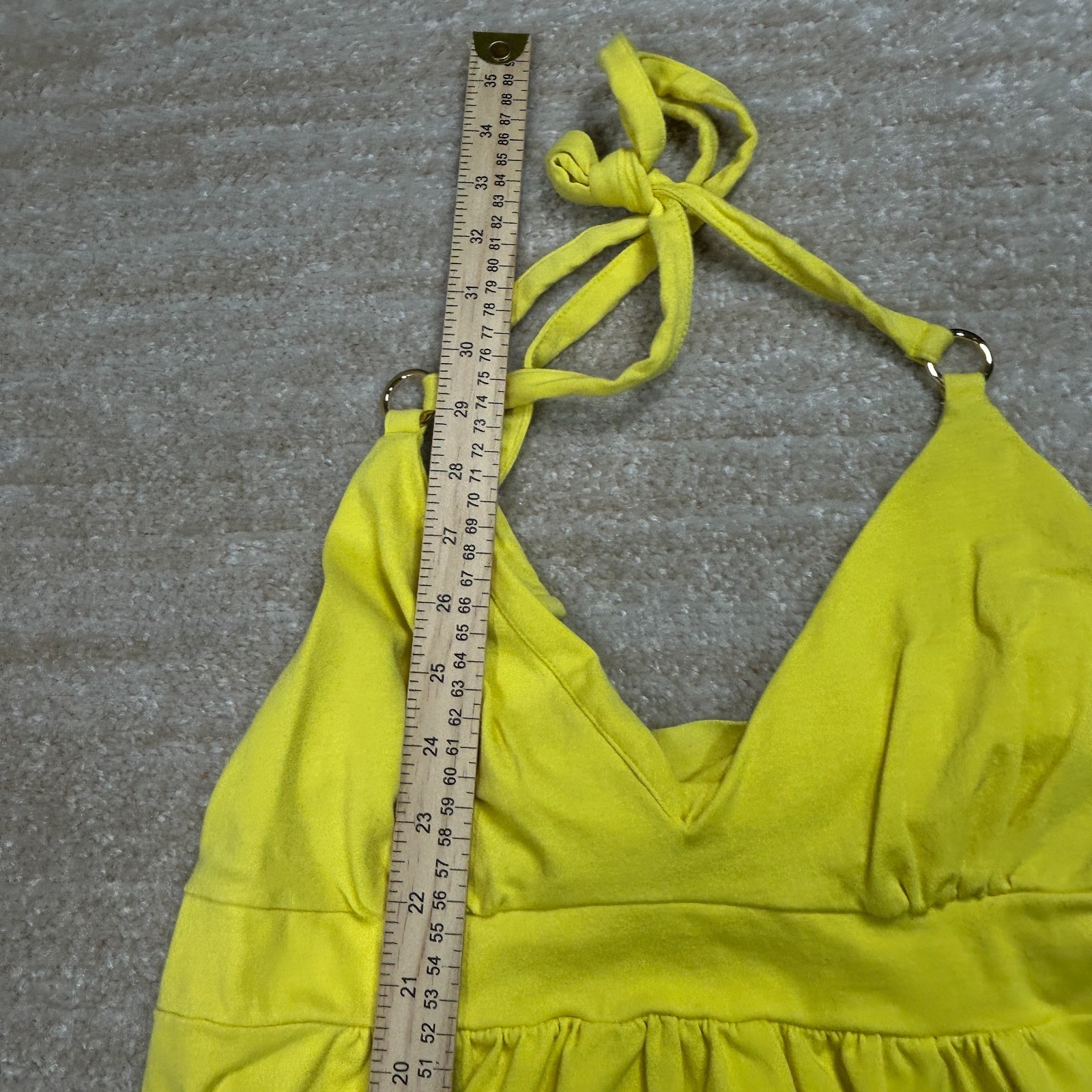 Moda International Womens Medium Yellow Halter Summer Casual Dress