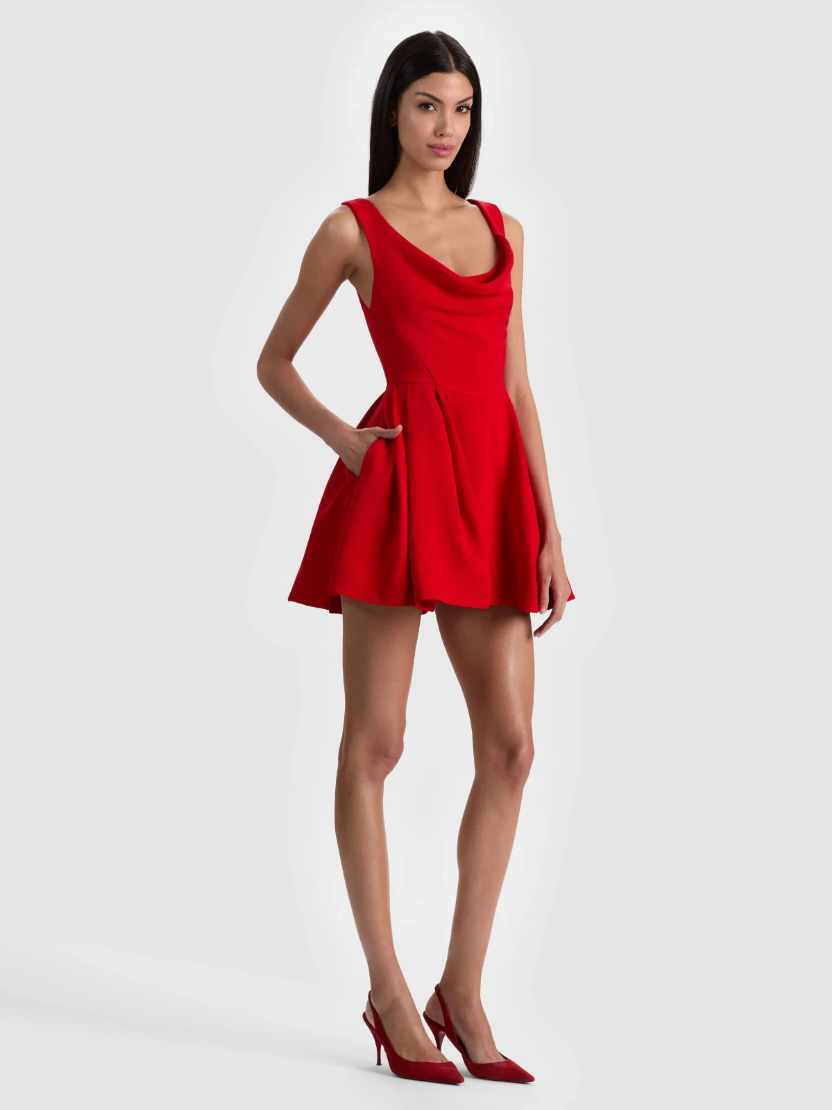 ALICE & OLIVIA (2) ESTRELLA CHILI PEPPER FIT N FLARE MINI DRESS NWT MSRP$550