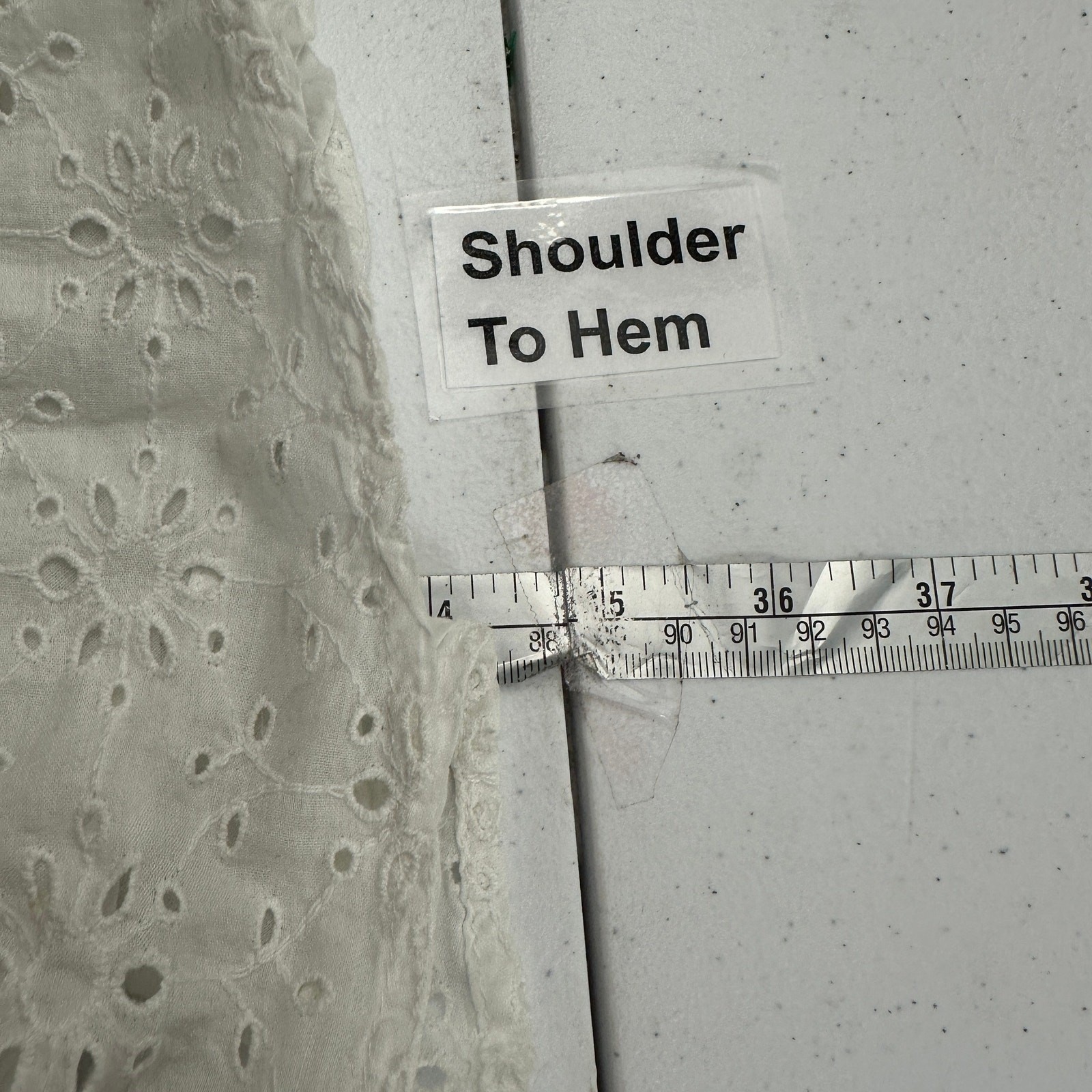 Womens Cottagecore Eyelet Mini Dress Size 6 White Feminine Romantic Vacation LWD