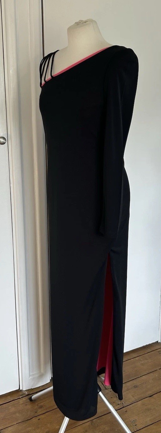 Ronald Joyce After Six Black One Sleeve Cocktail Dress Size 10 Special Occasion