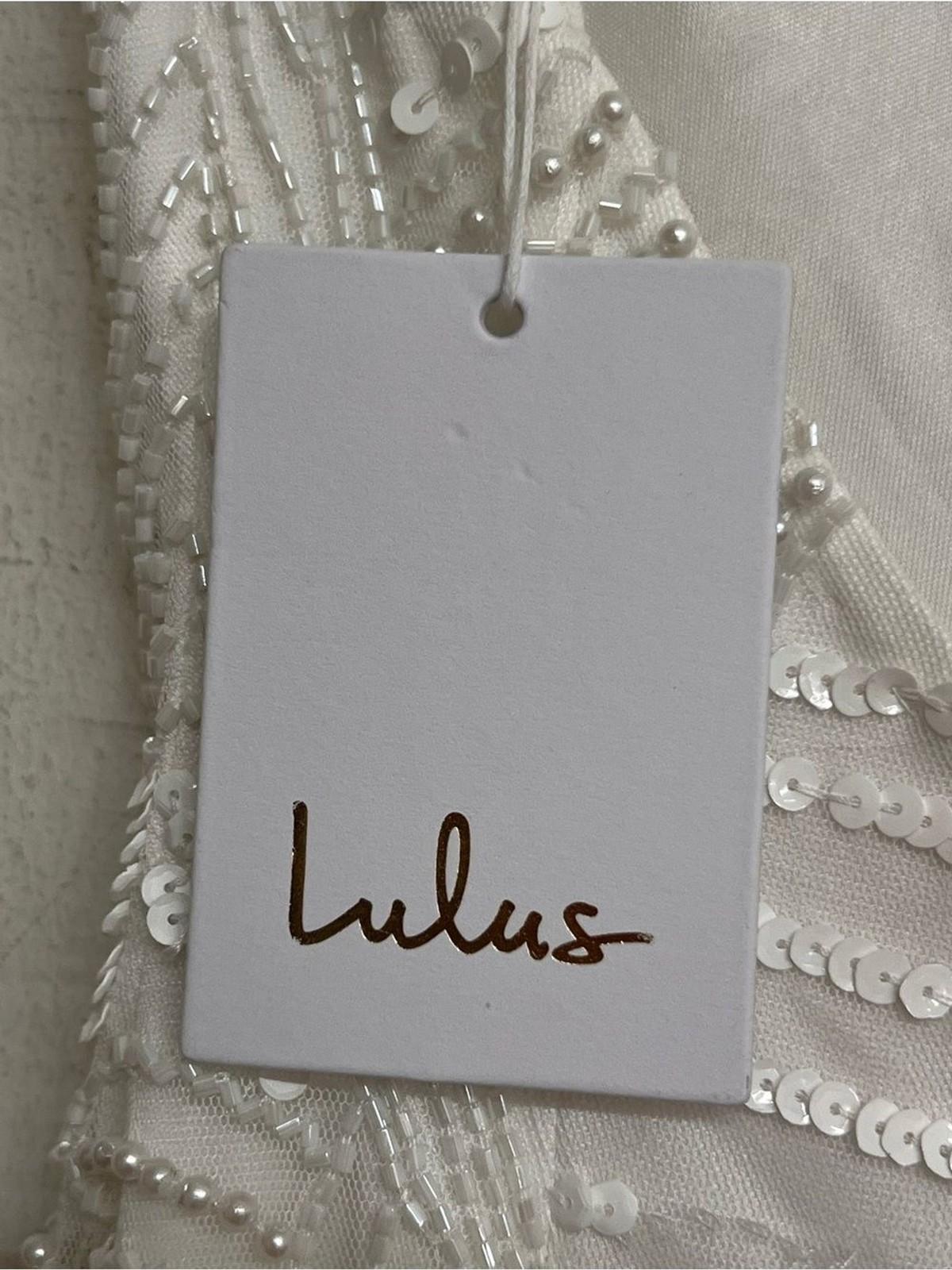 New Lulus Luxe Bridal Radiant Presence White Sequin Backless Maxi Wedding Dress