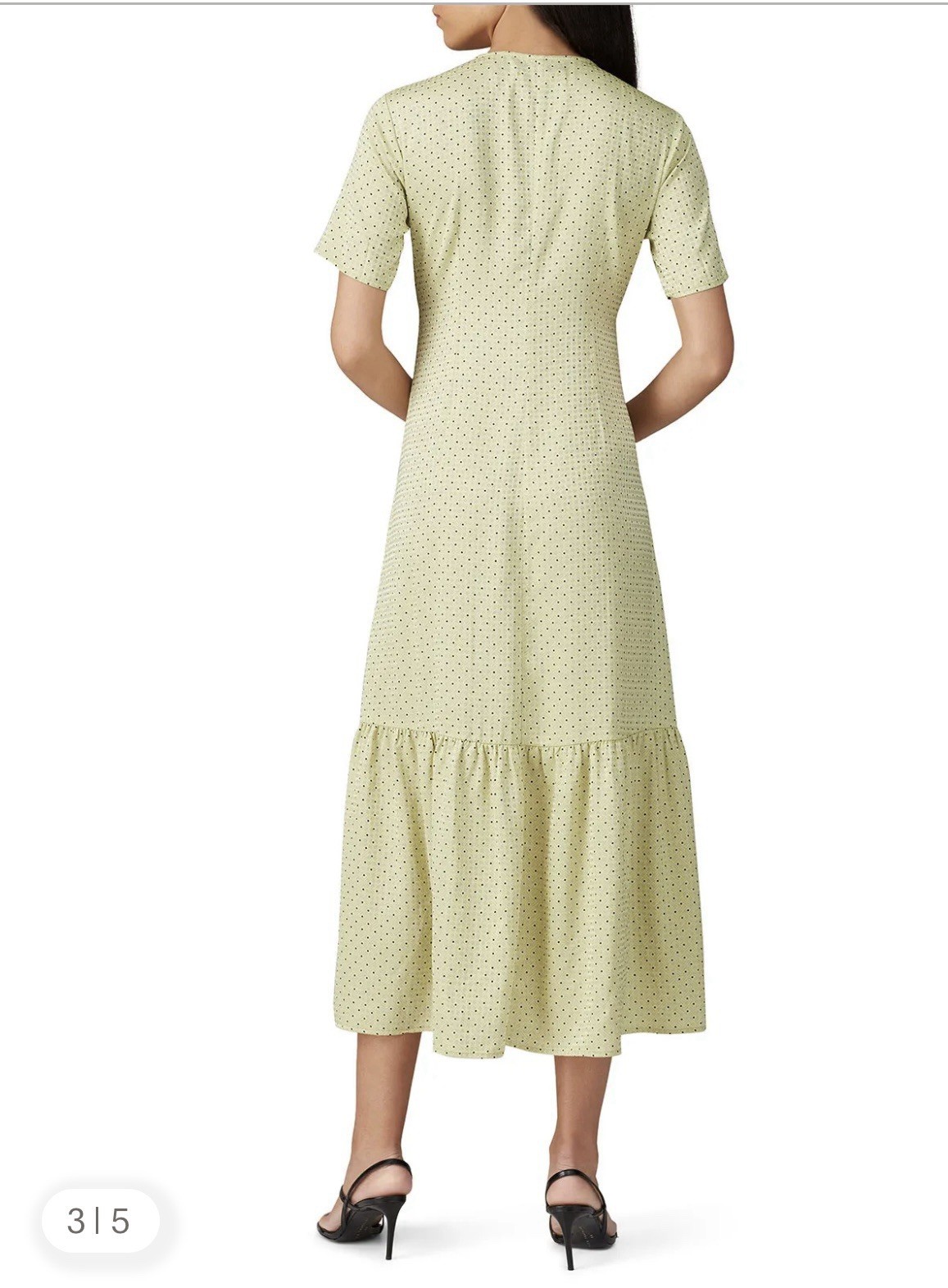 ANTHROPOLOGIE X LOVE, WHIT CITRON DOT TIE WAIST MIDI DRESS