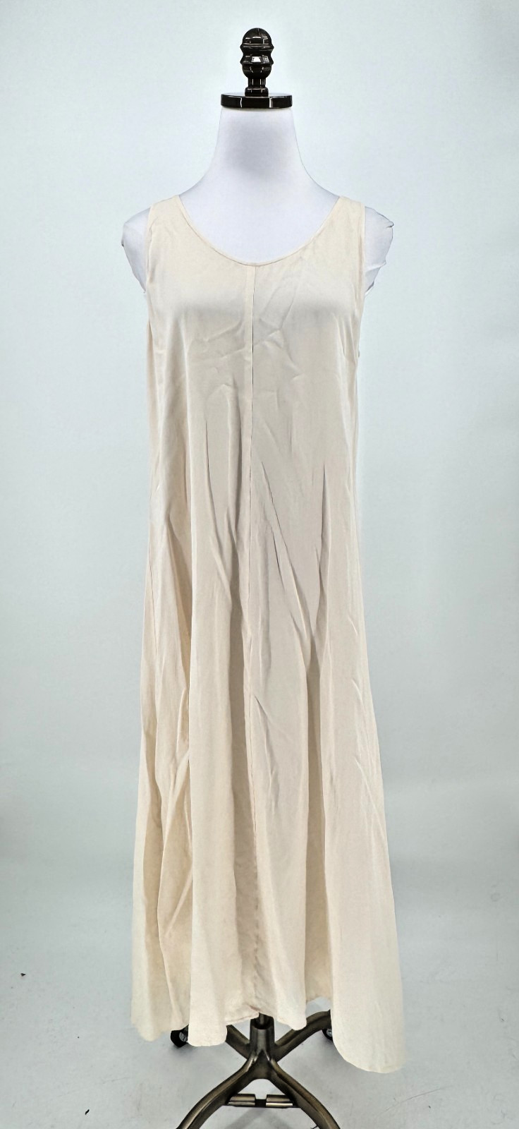 ICE Los Angeles Ivory Cream Boho Minimalist Sleeveless Long Maxi Dress