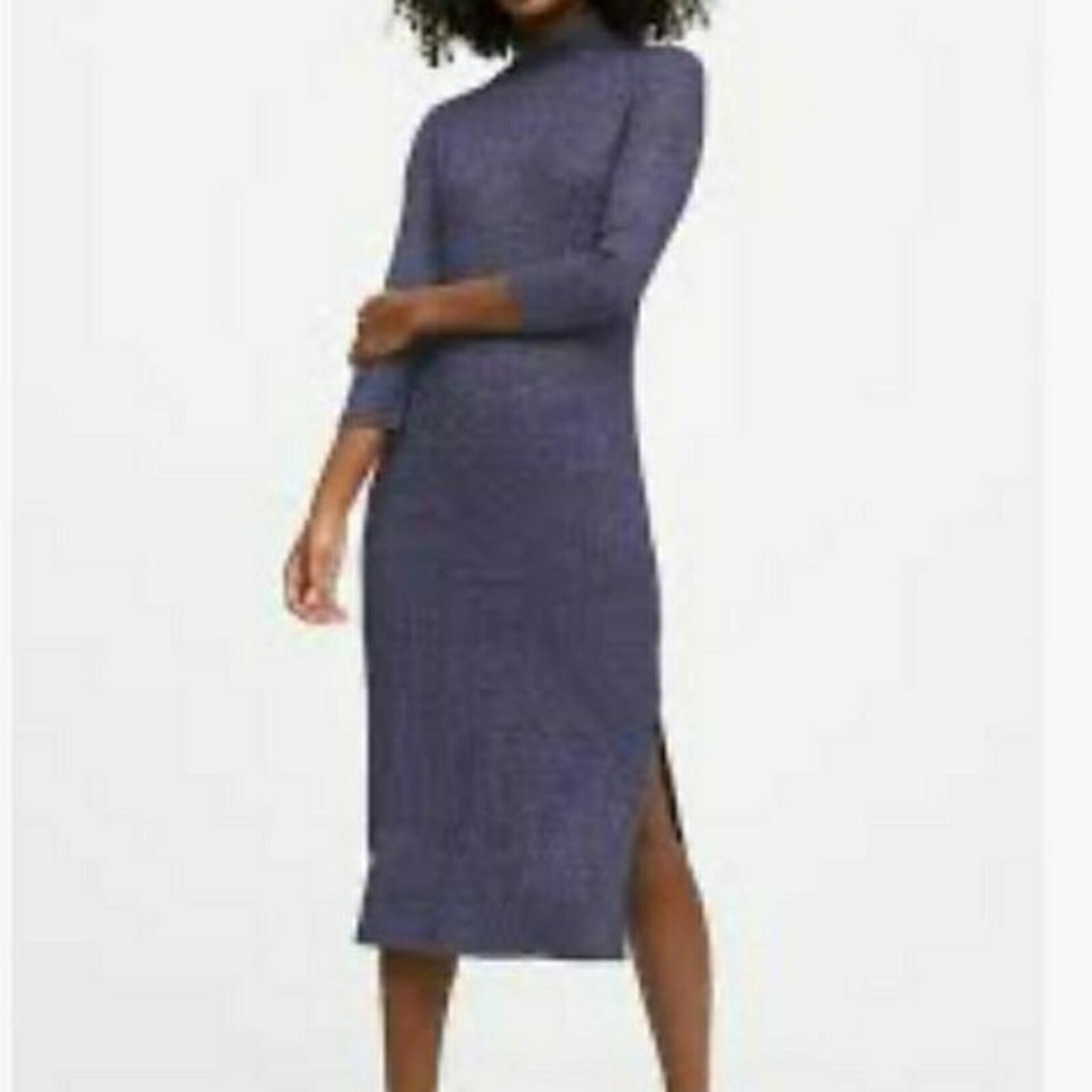 Banana Republic LuxeSpun Turtleneck Dress in Navy Blue. Size: Medium