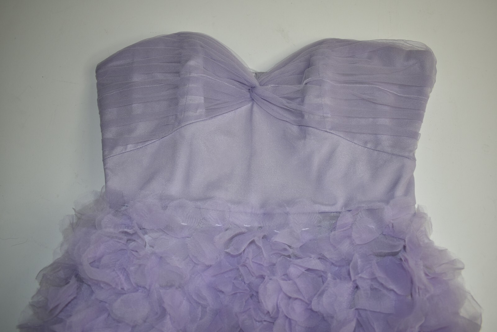 $895 NEW Marchesa Notte Ombre Strapless Tulle Dress Aubergine Purple Lilac 12