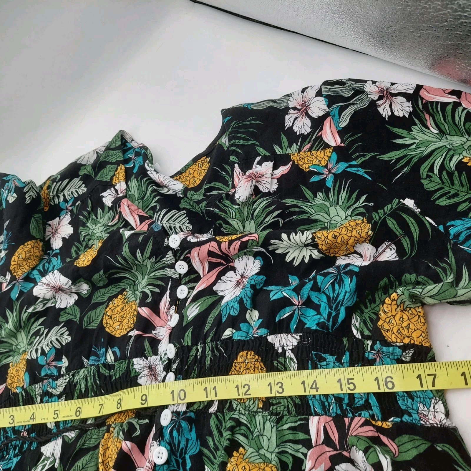 Womans Maxi Dress Size Large Button Up Floral A Line Length 50″ 3/4 Sleeve