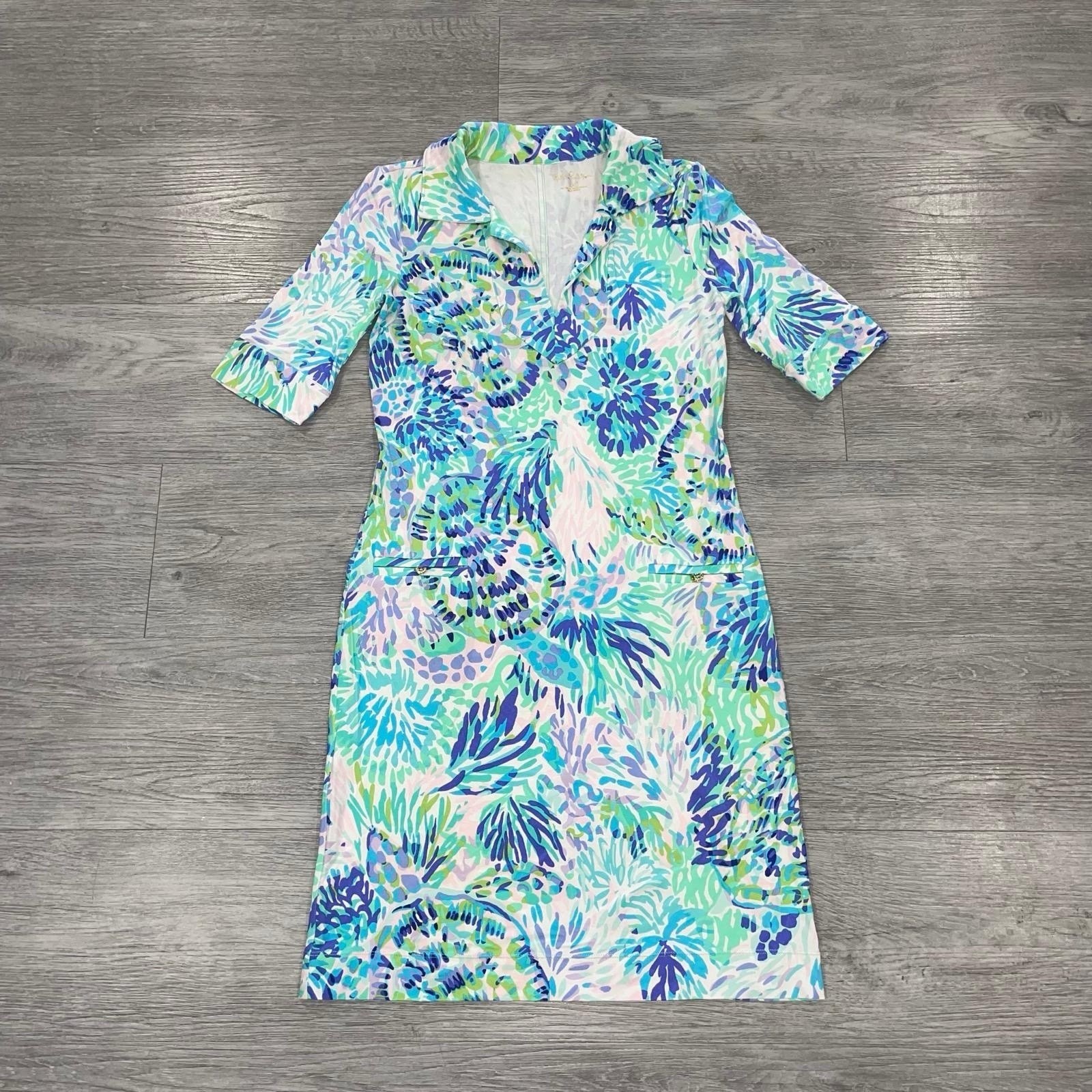 Lilly Pulitzer Quincy UPF 50+ Shell Of A Party Summer Midi Dress Women’s XXS
