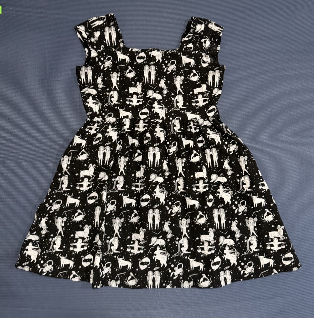 Horoscope Dress – Stars Celestial Moon Witch Black Zodiac XL Mata traders