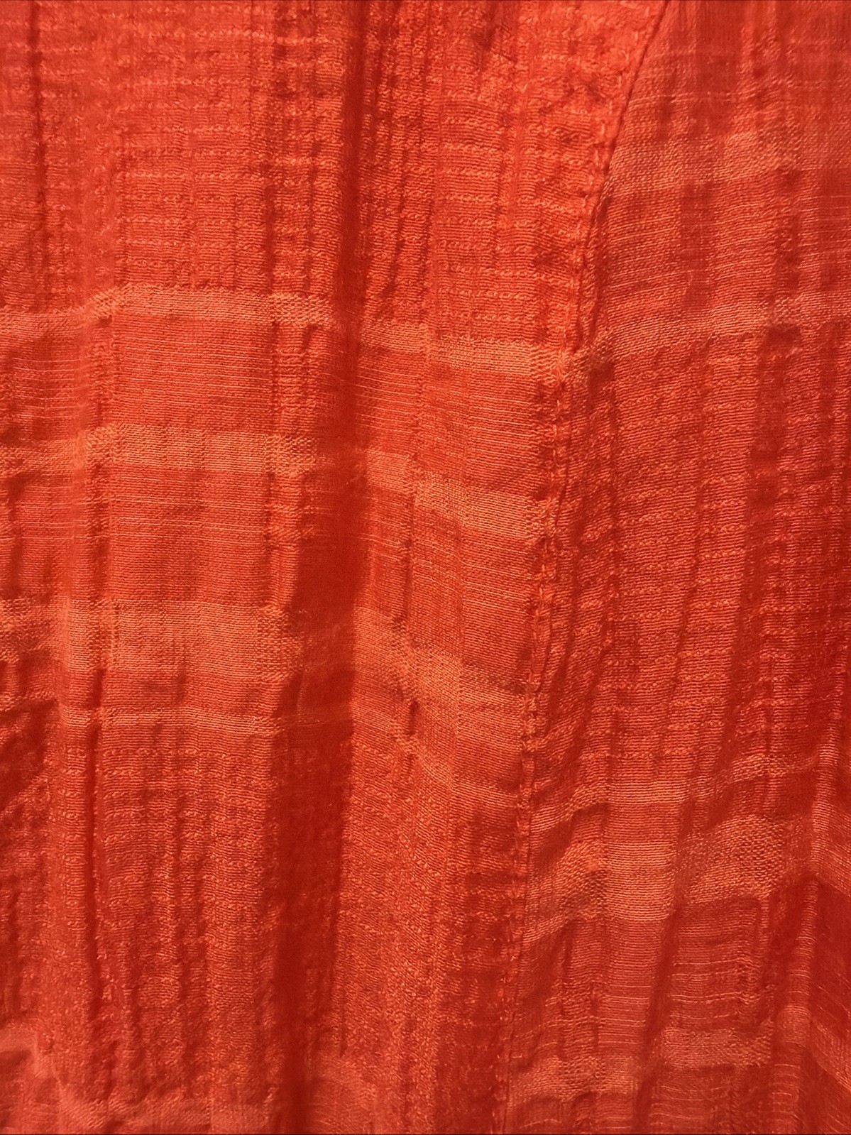Oliver Bonas Orange Button Front Textured Lined Shirt Dress W/pockets Size 8 EUC