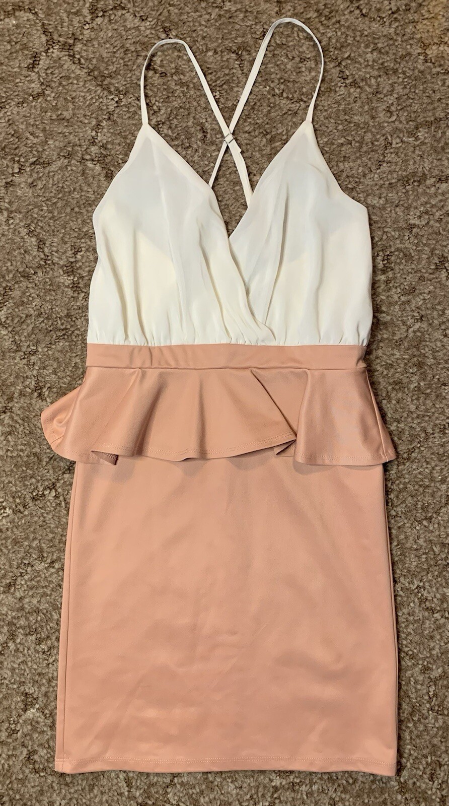 BLVD Dress Womens Small Pink Peach Ruffle Lined Sleeveless Lined