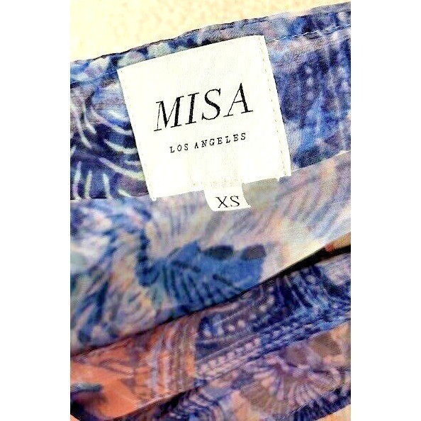MISA Los Angeles Floral Tiered Midi Dress XS Bohemian Cold Shoulder Purple