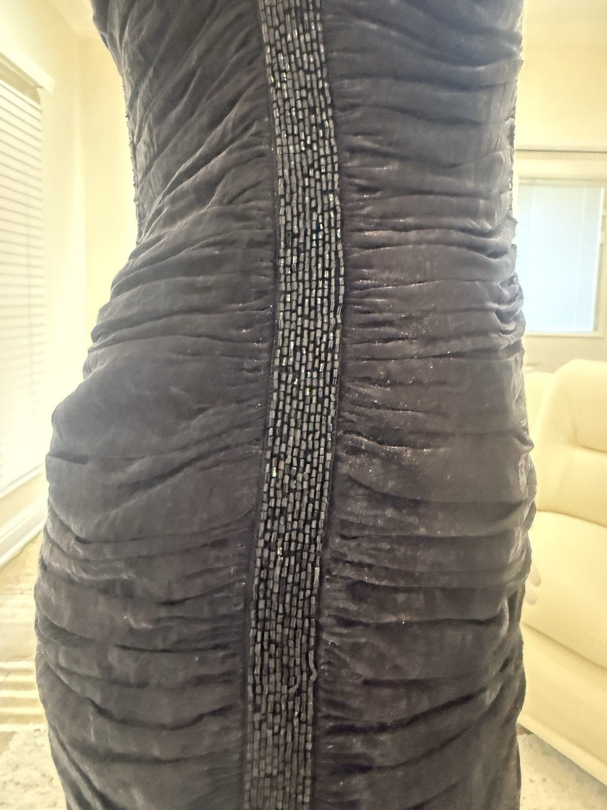 Laundry by Shelli Segal Black Satin Sweetheart Strapless Beaded Mini Dress Size2