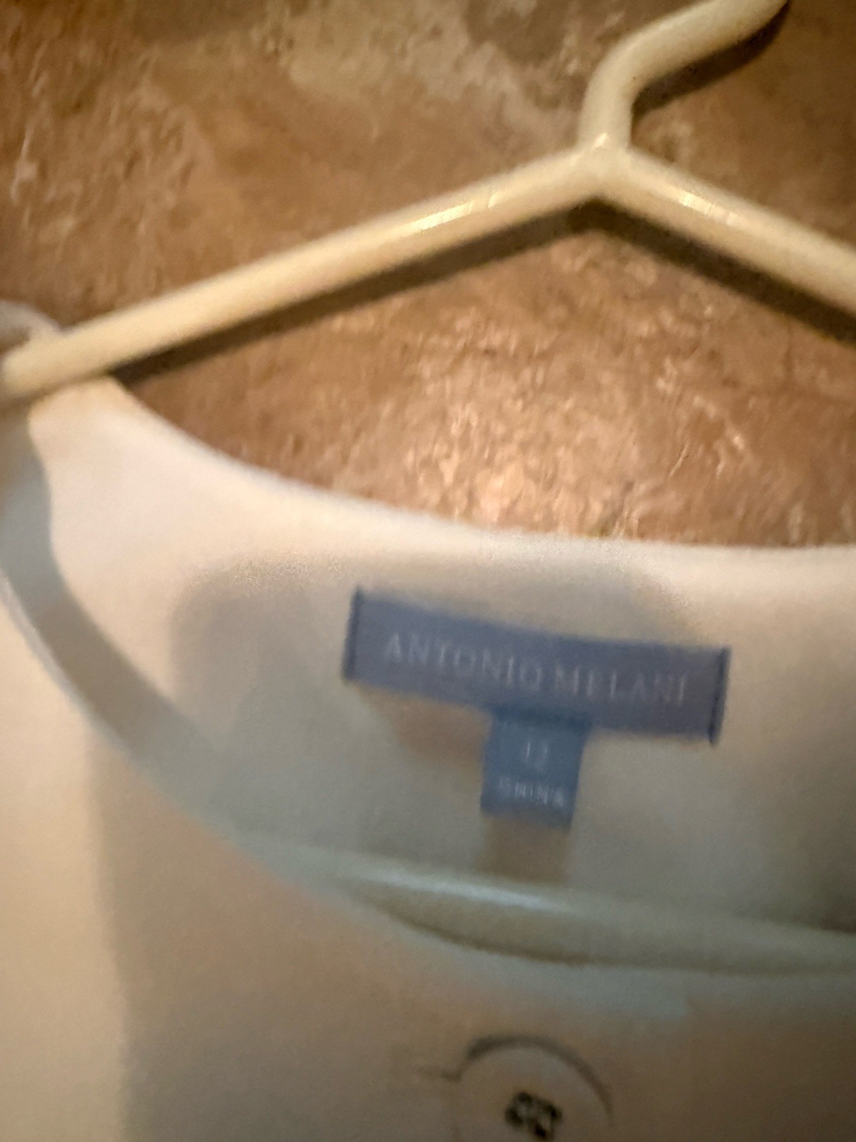 Antonio Melani White Solid A-Line Dress Sleeveless Pockets Short Round Neck 4
